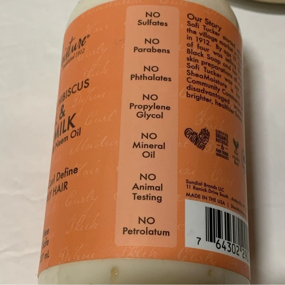( 2 PK) Shea Moisture Coconut & Hibiscus Curl & Style Milk 8 Fl Oz New